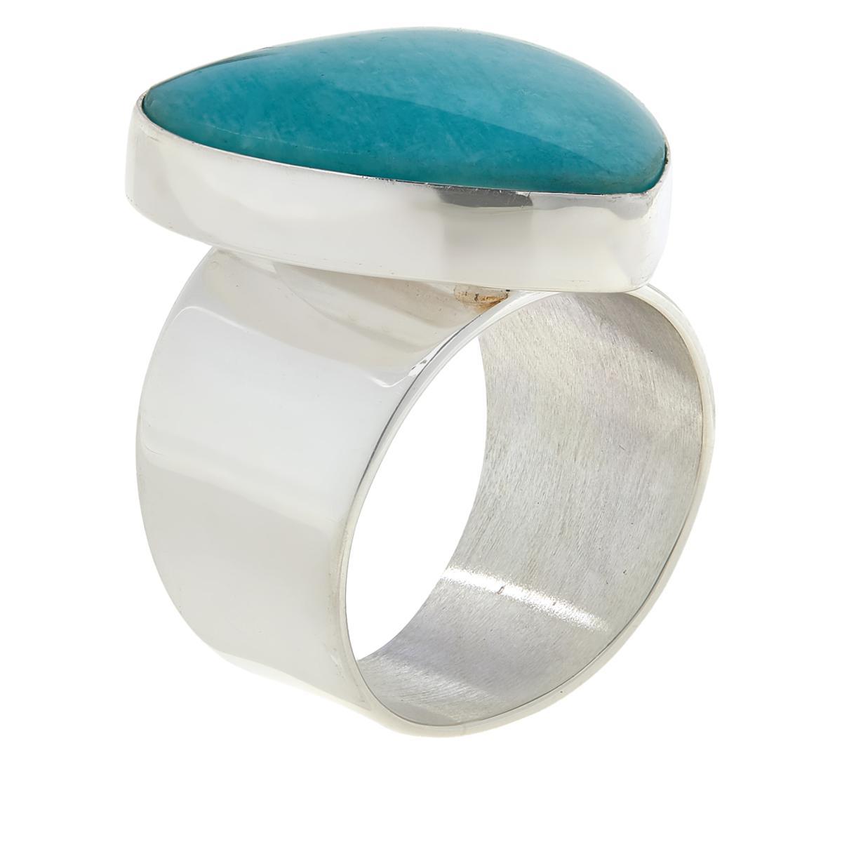 Jay King Sterling Silver Size 10 Blue Amazonite Cocktail Ring