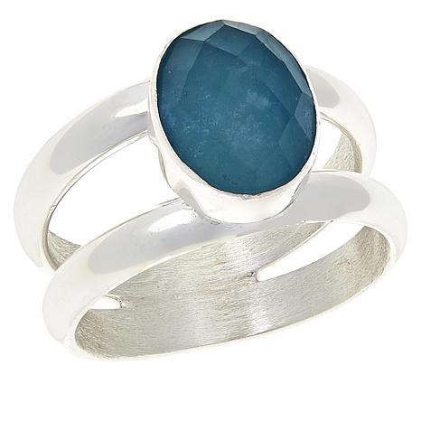 Jay King Size 9 Blue Aquamarine Cocktail Ring