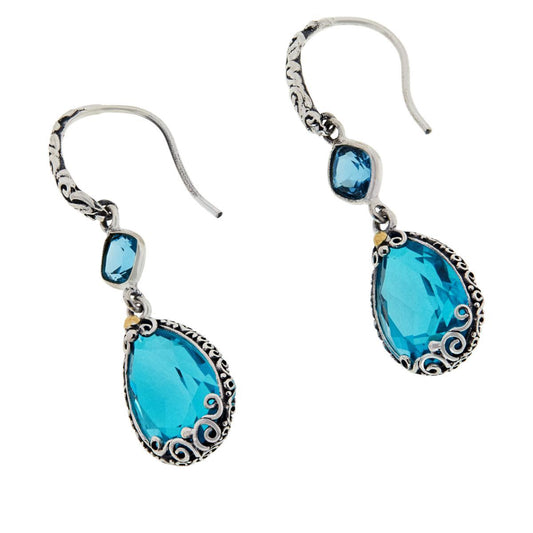 BaliDesign Blue Quartz Drop Earrings