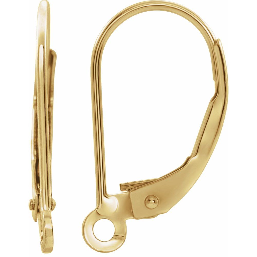 14K Yellow Lever Back Earring Top