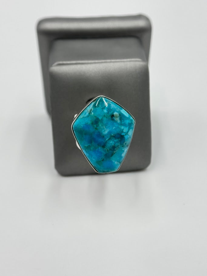 Jay King Sterling Silver Compress Turquoise Freeform Ring, Size 5