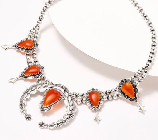 American West 18" Red Carnelian Statement Necklace
