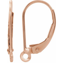 14K Rose Lever Back Earring Top