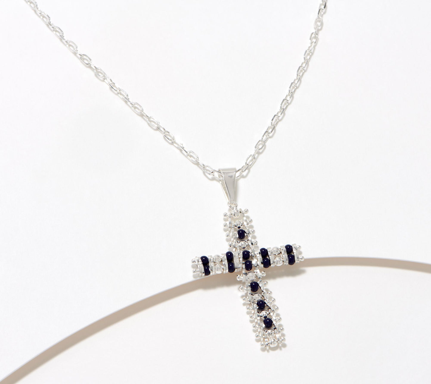 IMPERIAL 925 Sterling Silver DARK BLUE WHEAT LINK Necklace