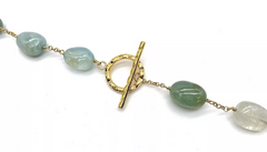 Rarities Sterling Silver Multi-colored Beryl Nugget CableChain Necklace 40"
