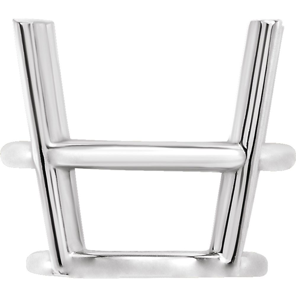 Sterling Silver 9 mm Round 4-Prong Earring Setting