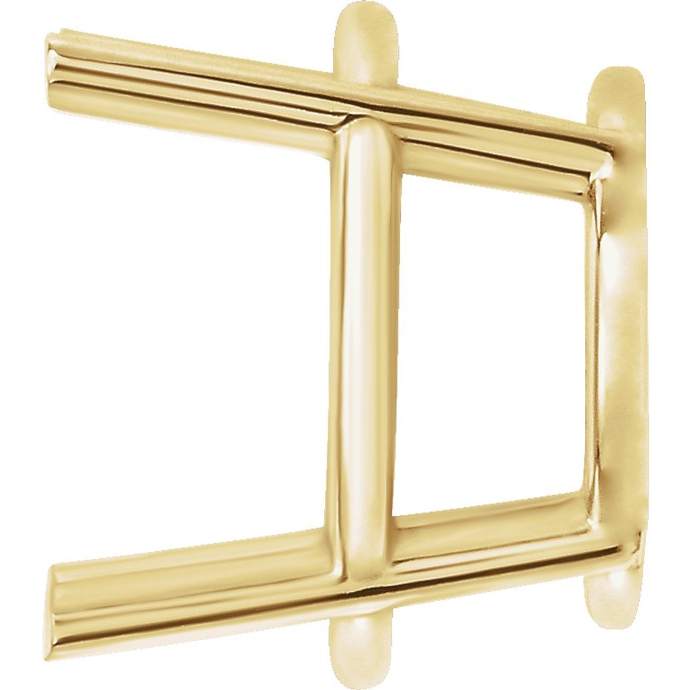 14K Yellow 9 mm Round 4-Prong Earring Setting