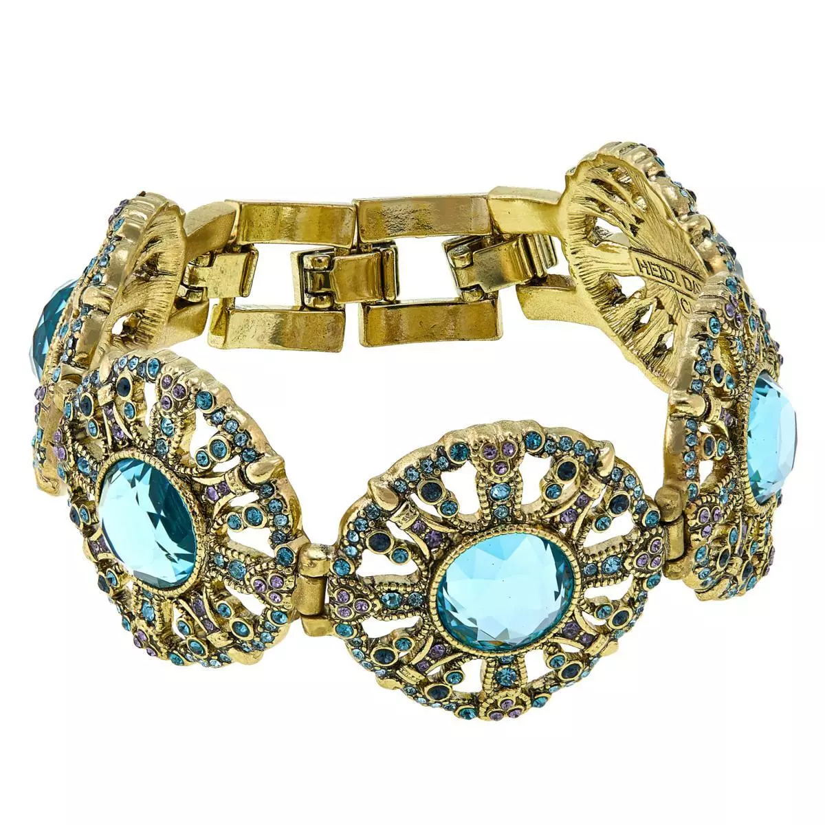 Pulsera de línea de cristal azul aguamarina "How Suit It Is" de Heidi Daus, 19 cm