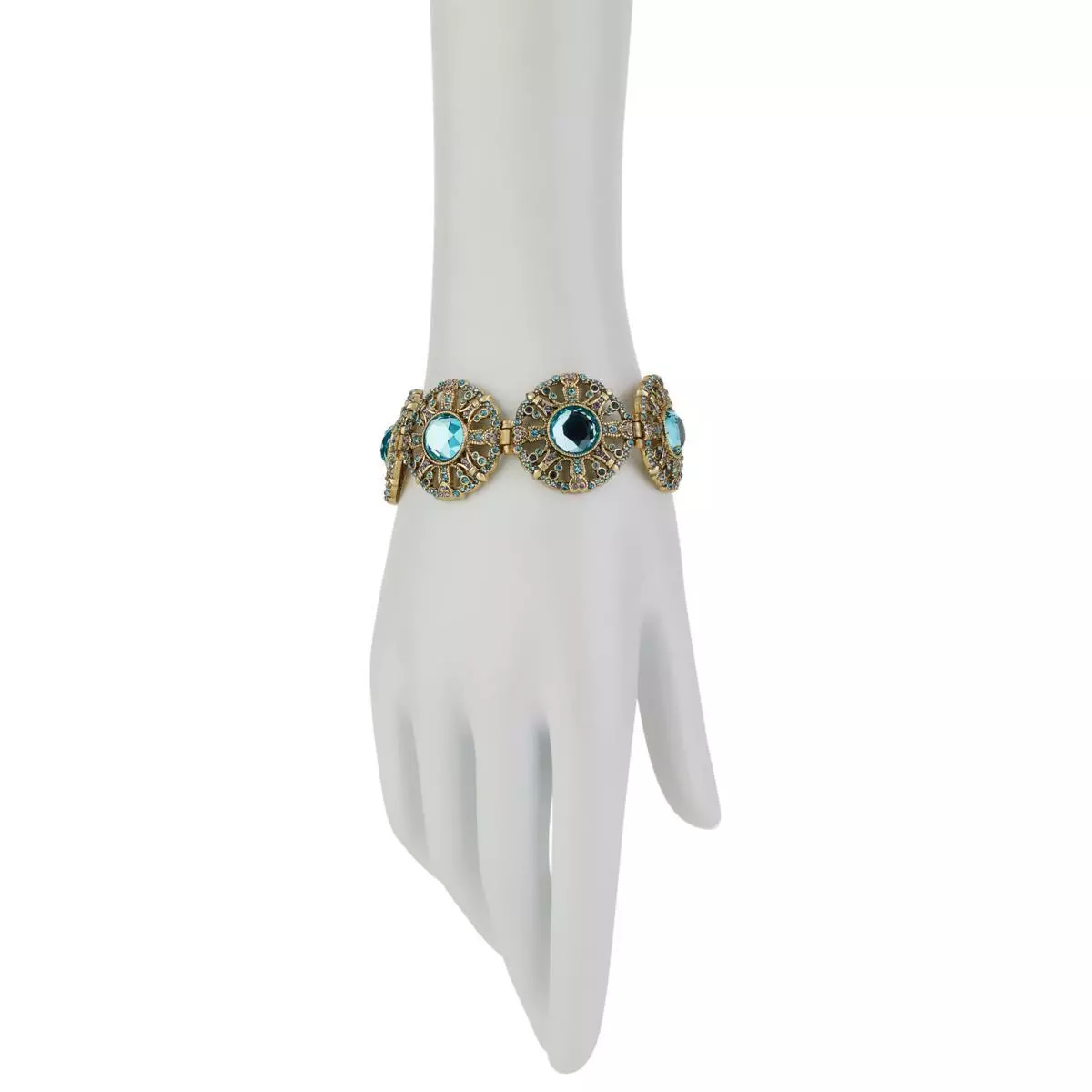 Pulsera de línea de cristal azul aguamarina "How Suit It Is" de Heidi Daus, 19 cm