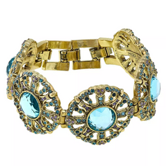 Pulsera de línea de cristal azul aguamarina "How Suit It Is" de Heidi Daus, 19 cm