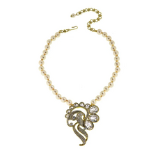 Collar ajustable de cuentas de cristal color crema "Noche de Ópera" de Heidi Daus, 44 cm