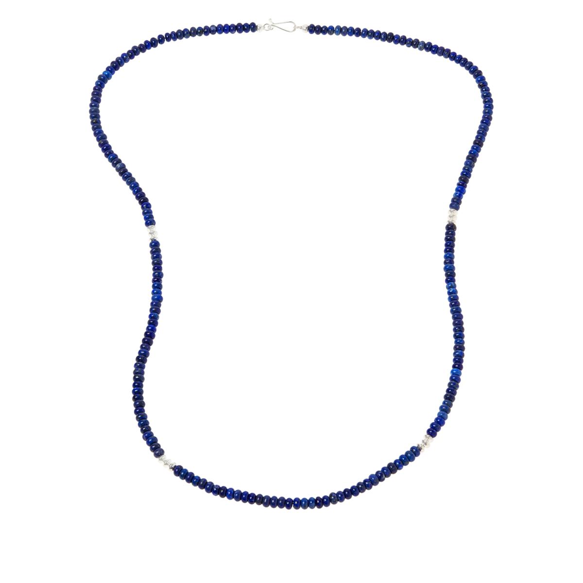 Jay King Sterling Silver Lapis Rondelle Beaded Necklace, 36"