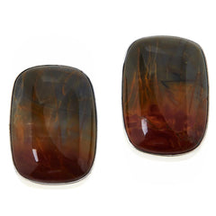 Pendientes Jay King de plata de ley con jaspe rojo. 2,5 cm.