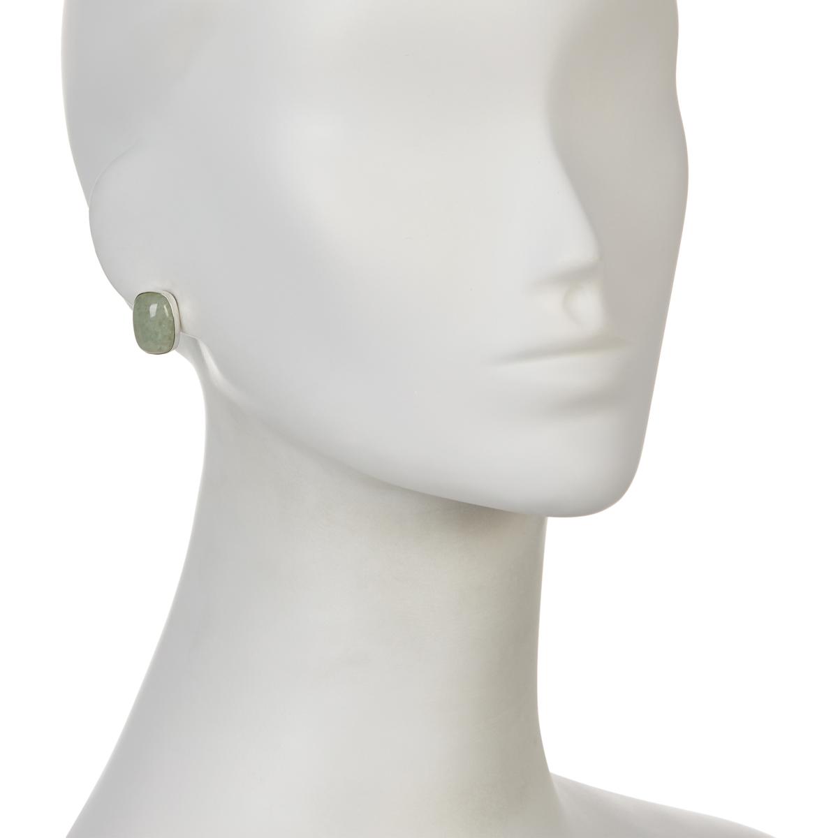 Jay King Sterling Silver Green Aventurine Stud Earrings