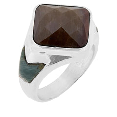 Jay King Sterling Silver MultiColor Petrified Wood Ring, Size 9