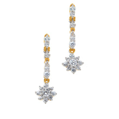 Pendientes colgantes con detalles de circonita blanca y oro de 18 quilates de Gems by Michael
