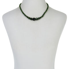 Jay King Sterling Silver Chrome Diopside Graduated Beaded Necklace, 18"