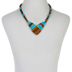 Jay King Sterling Silver Tiger's Eye & Andean Turquoise Reversible Necklace, 18"