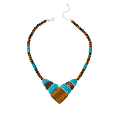 Jay King Sterling Silver Tiger's Eye & Andean Turquoise Reversible Necklace, 18"