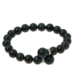 Jade of Yesteryear Nephrite Jade Beaded Bypass Bracelet