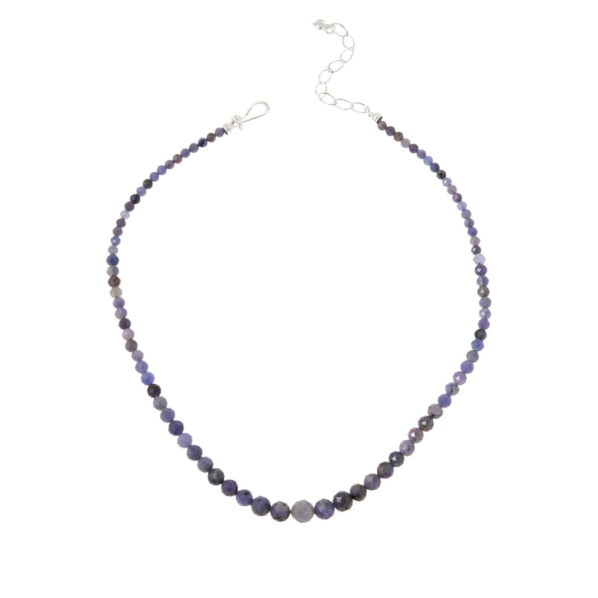 Jay King Sterling Silver Tanzanite Faceted Bead Necklace, 18"