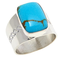 Jay King Gold Matrix Turquoise Sterling Silver Band Ring Size 6