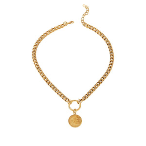 Bellezza Bronze Bold Chain Lira Necklace, 18"