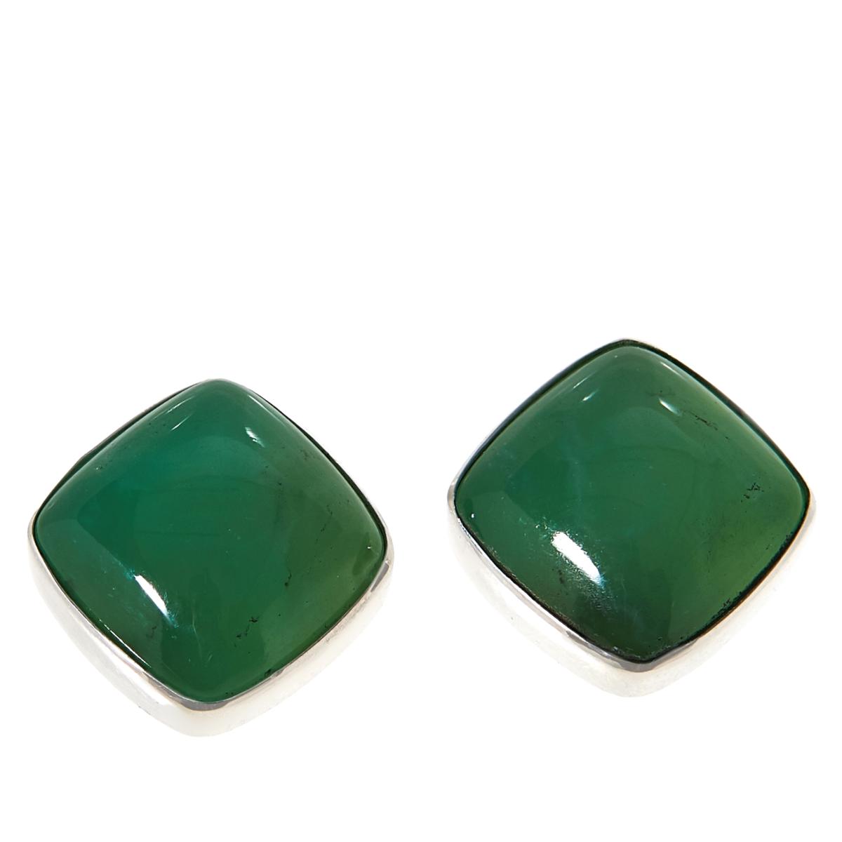 Pendientes de plata de ley con crisoprasa verde de Jay King