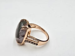 Gem Discoverer 14k Rose Gold Cushion Cut Aquaprase & Diamond Ring, Size 10