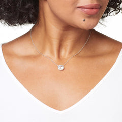 Herkimer Mines 10mm Sterling Silver Round Pendant Necklace, 16" +3"