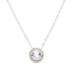 Herkimer Mines 10mm Sterling Silver Round Pendant Necklace, 16" +3"
