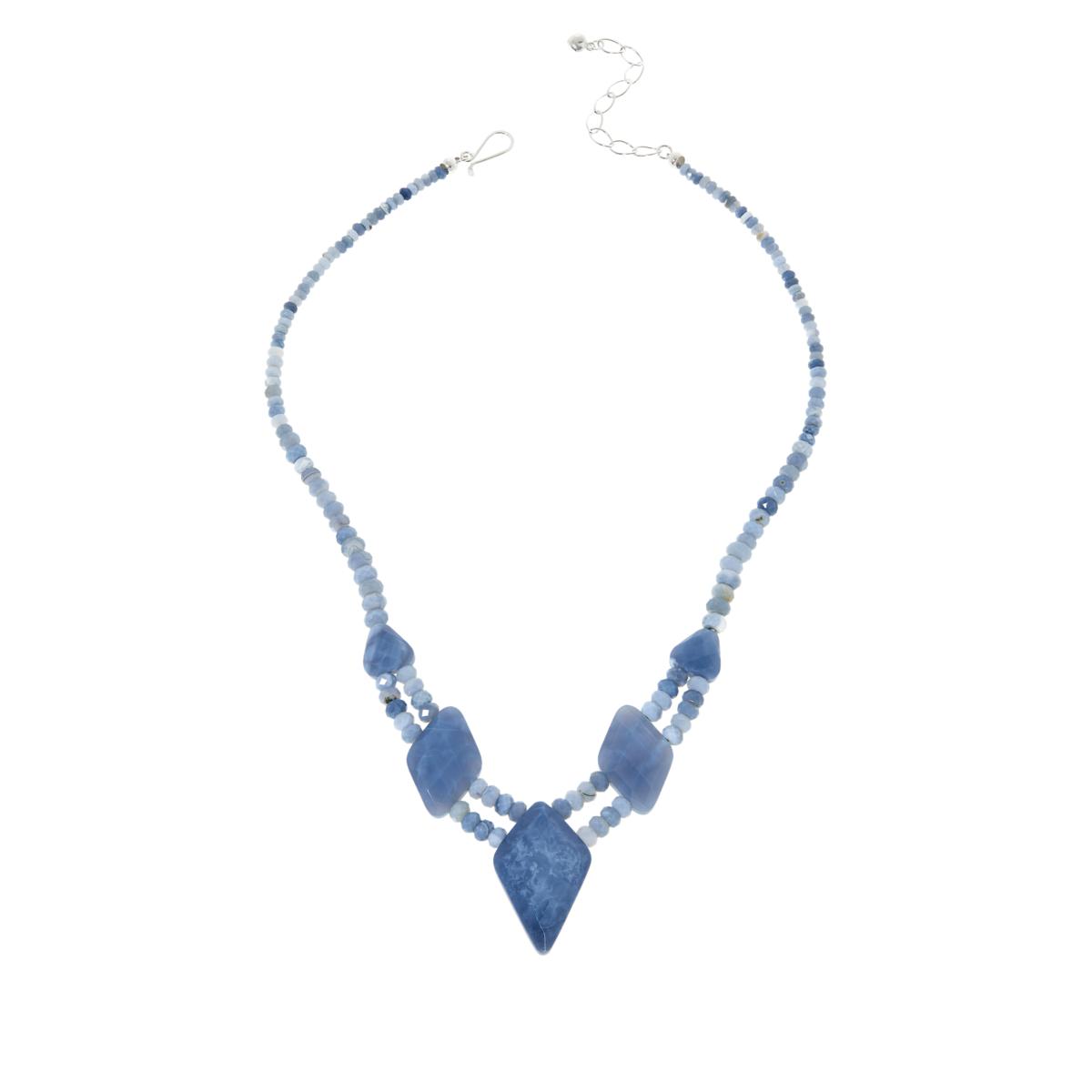 Jay King Sterling Silver Blue Opal Necklace, 18"