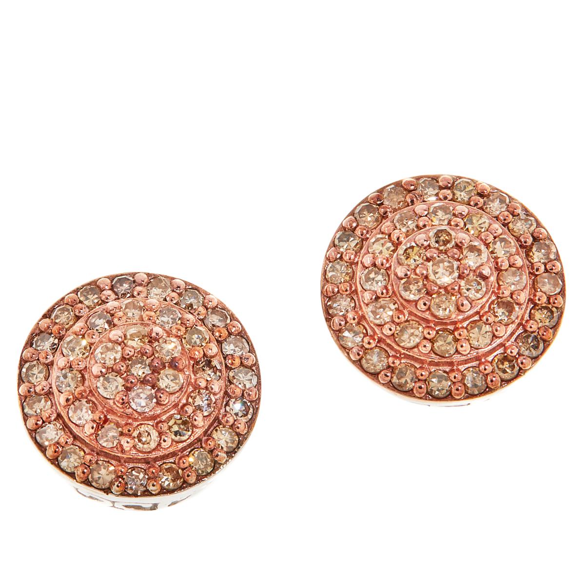 Colleen Lopez 1/2CT Champagne Diamond Pave Stud Earrings