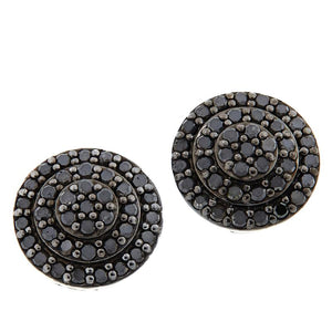Colleen Lopez Sterling Silver 1/2CT Black Diamond Pave Stud Earrings