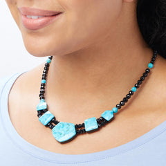 Jay King Sterling Silver Chilean Turquoise & Chalcedony Reversible Necklace,