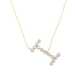 BAUBLEBAR Goldtone Clear Crystal Asymmetrical Initial "I" Necklace, 16"