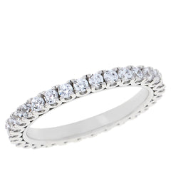 Absolute Sterling Silver Clear CZ Eternity Ring, Size 12