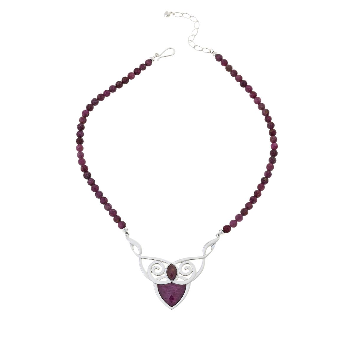 Jay King Sterling Silver Ruby & Pink Sapphire Pendant Necklace, 18"