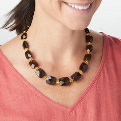 Jay King Sterling Silver Brown & Yellow Amber Necklace, 18"