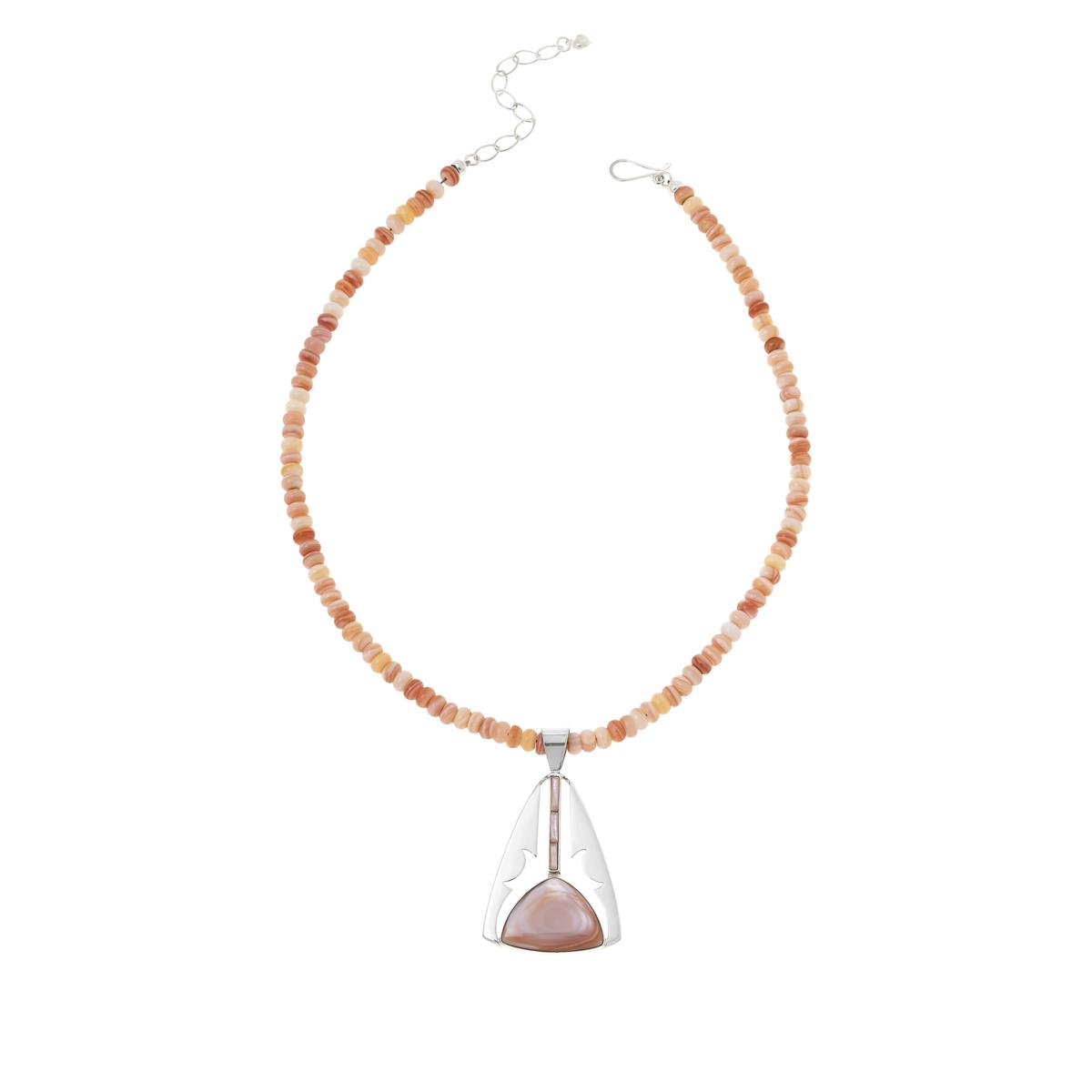 Jay King Sterling Silver Gallery Collection Bluefer Shell Pendant with Necklace, 18"