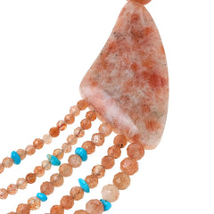 Jay King Sterling Silver Sunstone & Turquoise Bead Necklace, 18"