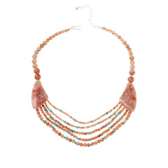 Jay King Sterling Silver Sunstone & Turquoise Bead Necklace, 18"