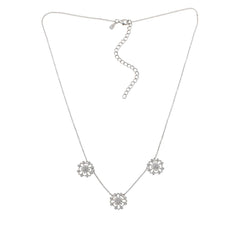 Doris Panos Sterling Silver Vanity Floral Cubic Zirconia Station Necklace, 18"