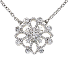 Doris Panos Sterling Silver Vanity Floral Cubic Zirconia Station Necklace, 18"