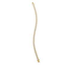 Absolute Sterling Silver  Goldclad Simulated Diamond Princess Cut Line Bracelet, 7-1/4"