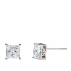 Absolute Sterling Silver Heirloom Collection French-Cut Cubic Zirconia Stud Earrings