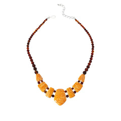 Jay king Sterling Silver Amber & Orange Spiny Reversible Necklace, 18"