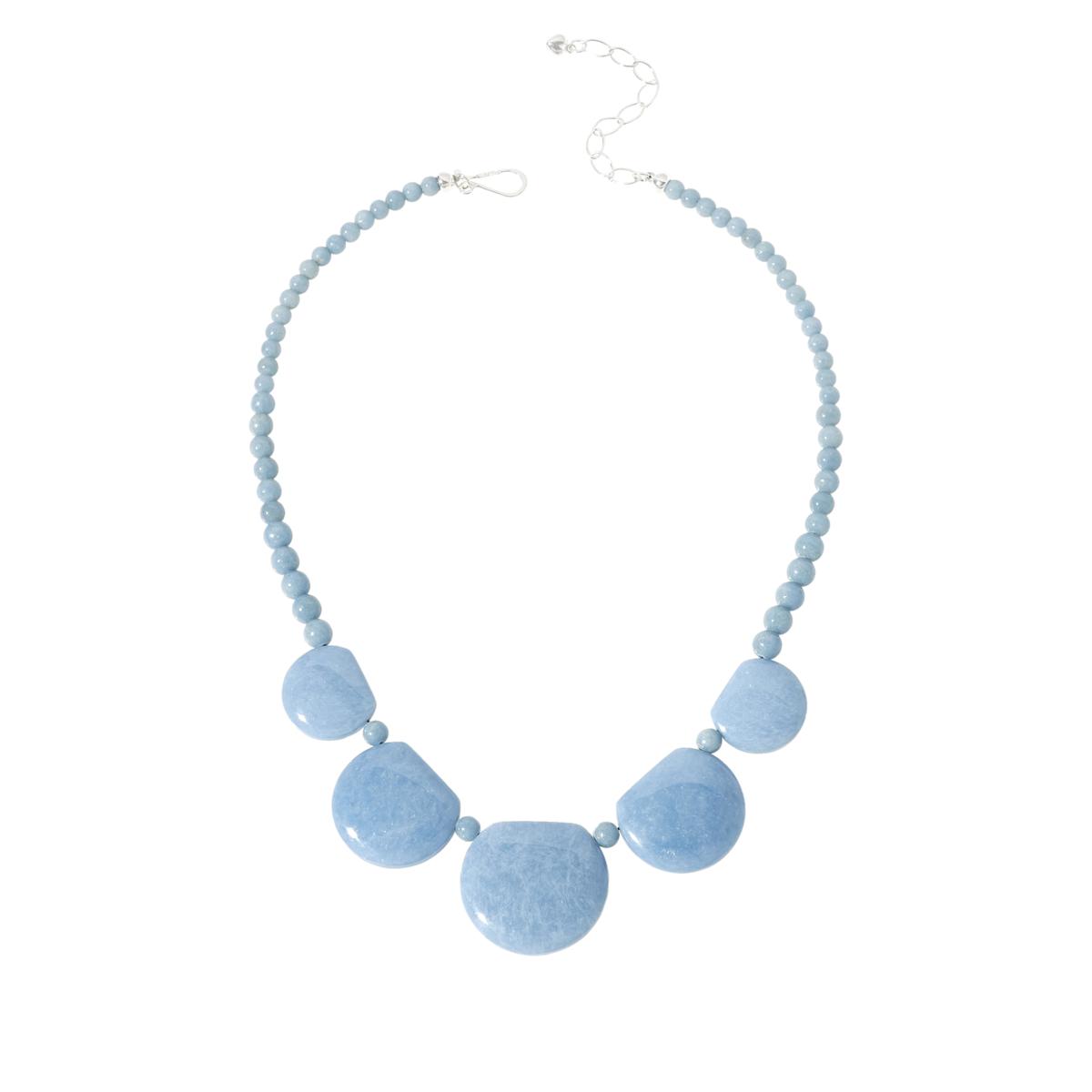 Jay King Sterling Silver Blue Chalcedony Statement Necklace, 18"