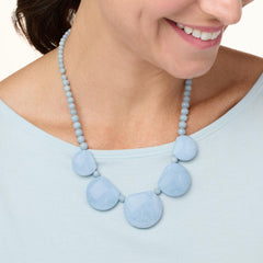 Jay King Sterling Silver Blue Chalcedony Statement Necklace, 18"