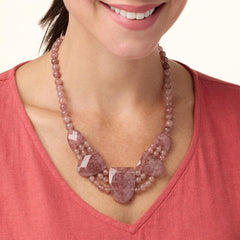 Jay King Sterling Silver Strawberry Quartz Necklace, 18"